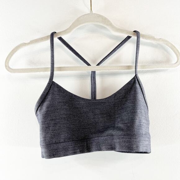 Lululemon Flow Y Bra Nulu Mini Heathered Herringbone Heathered Black White Black - Picture 4 of 7